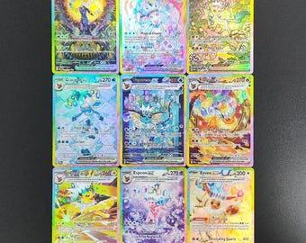 Proxy TCG Umbreon EX | Pakiet Eeveelutions (Festiwal w Terastal) | Karty Pokémon | Niestandardowa tekstura holograficzna