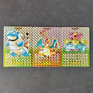 Charizard Blastoise Venusaur Pokemon Monsters Collection Ensemble de procurations | Holo