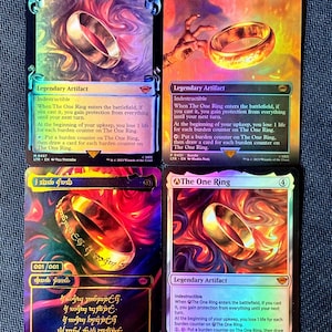 The One Ring MTG 4-Versionen Proxy Set | LTR Extended Randlos Promo Poster | Holo
