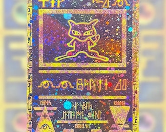 Karta Pokémon Ancient Mew Proxy – Holo Rare | Niestandardowy przedmiot kolekcjonerski wykonany przez fanów | Prezent z gry TCG z motywem legendarnego Pokémona