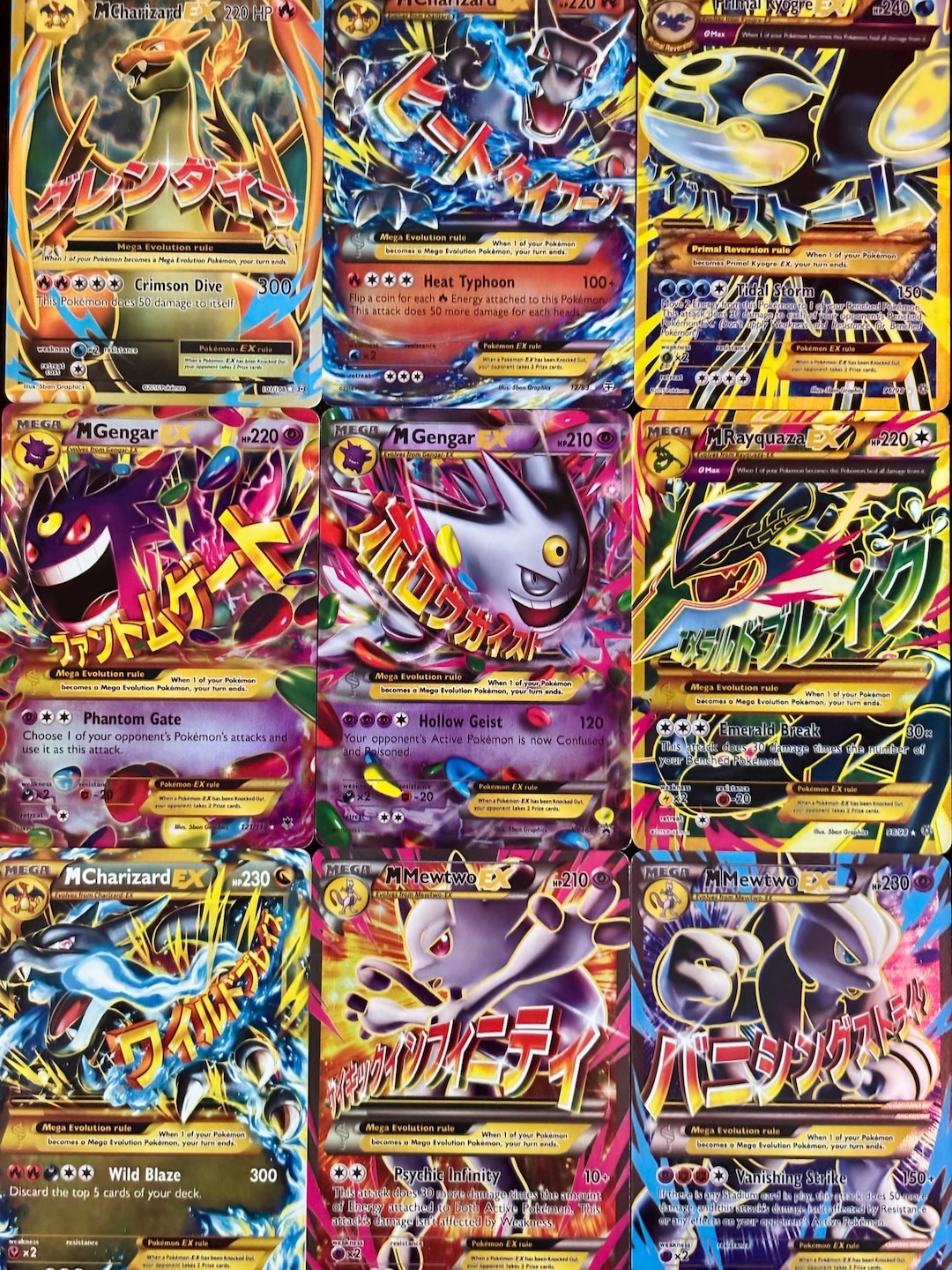 mega pokemon cards amazon Evolution XY Pokémon Proxy Set – Mega Charizard Ex, Mega Mewtwo Ex, Mega Gengar Ex, Rayquaza Ex – Custom Holo favorite character Pokémon TCG: Amazon's Incredible Mega