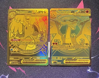 Złote karty proxy Mega Dragons – zestaw holograficznych grafik fanowskich