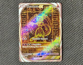 Gold Mewtwo EX Proxy Card | Ancient Art, Etched Foil