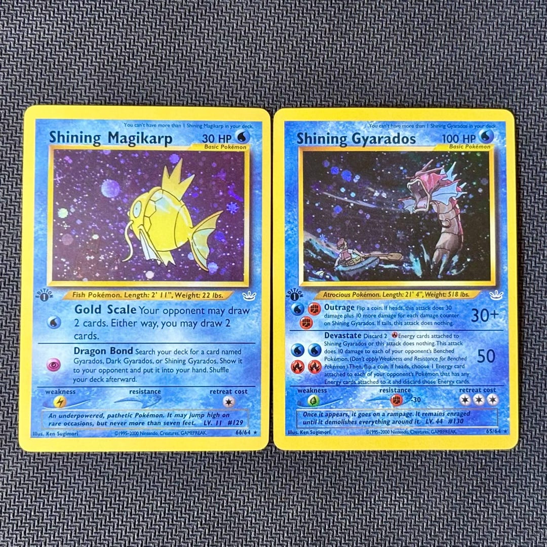 shiny magikarp pokemon card Gold Credit Card Credit Card Skin  Anime Town Creations Dark Gyarados  1st Edition Shining Magikarp