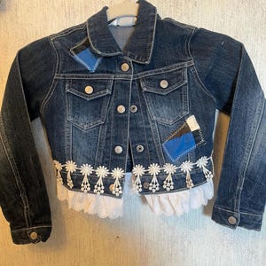 Girls Upcycled Denim Jacket - Small 6/6X