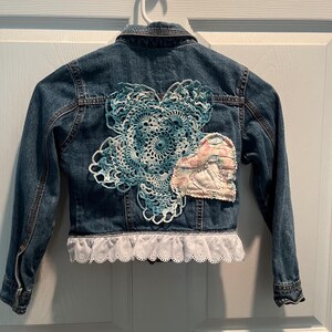 Girls upcycled jean jacket - size small