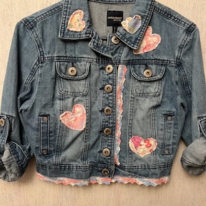 Girls Upcycled Denim Jacket - Small