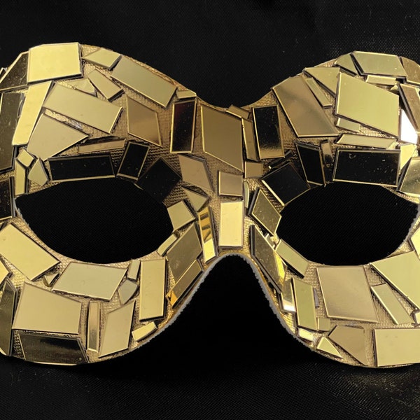 Gold Gaga Curve Masquerade Shattered Mirror Mask