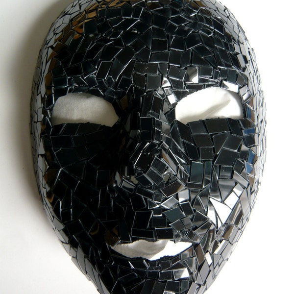 Venice Full Face Black Mirror Mask