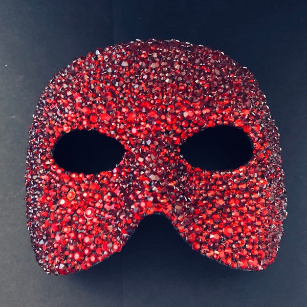 Devil Red Venetian Carnival Halloween Jewelled Mask
