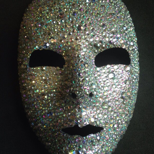 Full Face Lizard Crystal Jewelled Venetian Mask