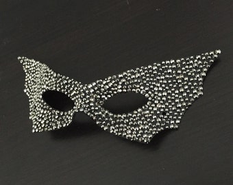 Pewter Crystal Batwing Halloween Masquerade Mask