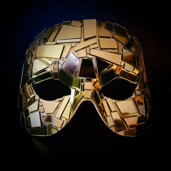 Shattered Gold  Mirror Cocktail Carnival Mask