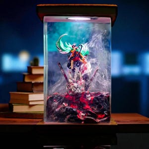 Le.vi Acker.man Lampe, At.tack on Ti.tan Harz Licht, LED Anime Nachtlicht, handgemachtes Otaku Dekor, AOT Geschenk, Captain Levi Display Lampe