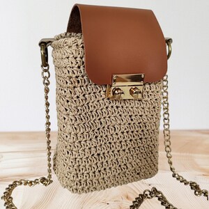 Vintage Style Crochet Bag – Handmade, Paper Yarn, Summer Shoulder Bag-crossbody bag