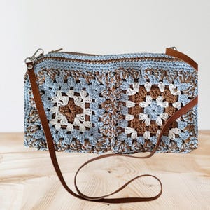 Handmade Crochet Clutch – Granny Square Wallet or Makeup Bag – 13.4&quot;x6.7&quot;