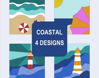 Kinusaiga Patterns - 4 Designs - 15x15cm - Coastal (PDF)