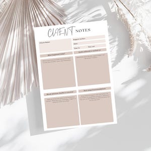 Client Progress Notes Template for NDIS Support Workers | Editable & Printable | Independent Support Worker
