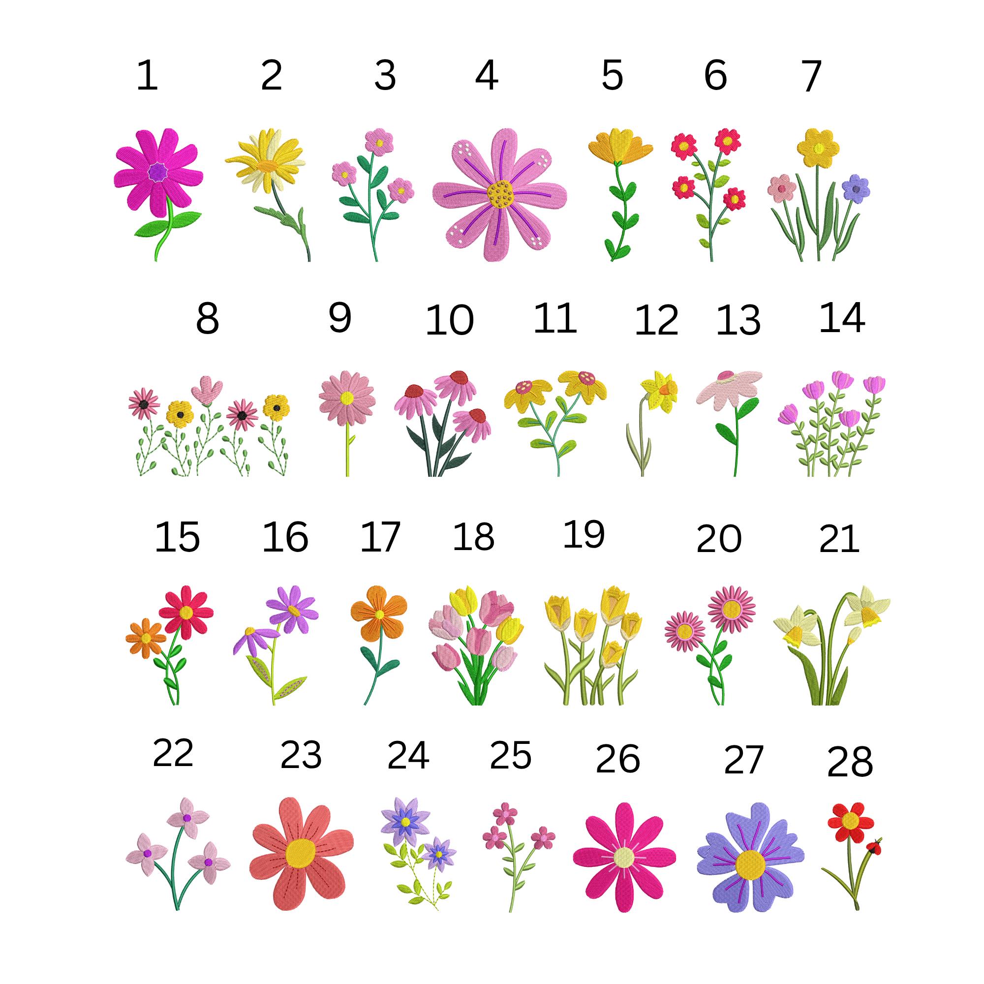 Floral Machine Embroidery Design Bundle Mini Flower Embroidery Designs ...