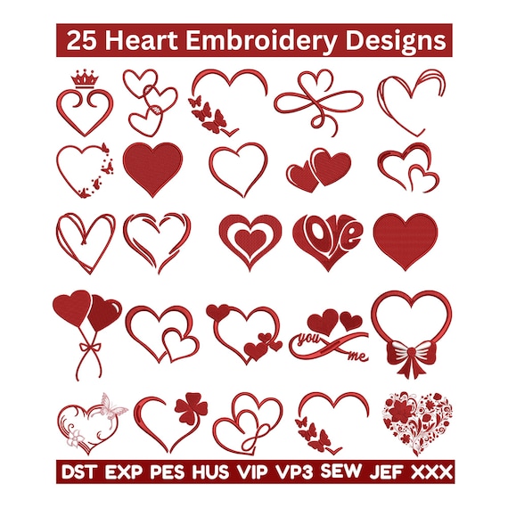 Hearts Embroidery Design bundle Mini Hearts embroidery pack Small Hearts Embroidery Love,Heart Shapes Heart bundle Embroidery,Valentines