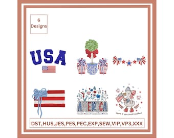 4th of July Big Machine Embroidery Design Bundle, Mini Patriotic Designs Independence Day Embroidery Designs bundle America flag Embroidery