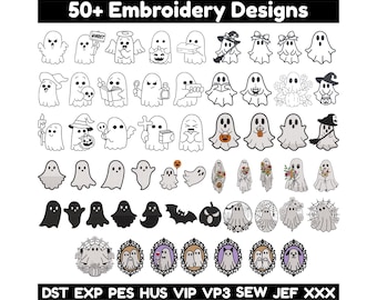 Schattig Ghost borduurwerk ontwerp Ghost bundel borduurwerk ontwerpen Halloween borduurwerk ontwerpen Halloween bundel Spooky Ghost borduurwerk ontwerpen