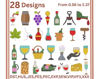 Cocktails Set Embroidery Design Bundle Of Fruits Cocktails Embroidery Design Beach Summer Embroidery Design Set Mini Beach Cocktail Designs