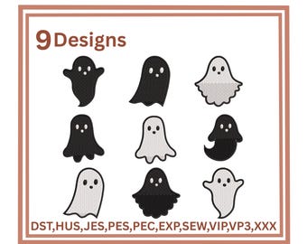 Cute Ghost Embroidery Design Ghost Bundle Embroidery Design Halloween Embroidery Design Halloween bundle Spooky Ghost Embroidery Design