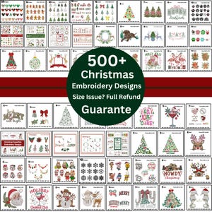 Mega pakiet wzorów do haftu świątecznego Pakiet wzorów do haftu świątecznego Ponad 500 wzorów: Mikołaj, Płatek śniegu, Renifer, Wzory do haftu ozdób świątecznych