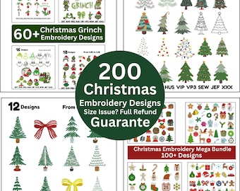クリスマス刺繍デザインバンドル、100セットクリスマスマシン刺繍かわいいクリスマスデザインバンドル冬の刺繍ファイルインスタントダウンロード