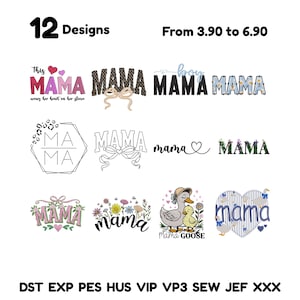 Mama Embroidery designs Bundle,Motherhood Machine Embroidery Files Floral Mama Embroidery Design,Cute Script Mama Digital Download