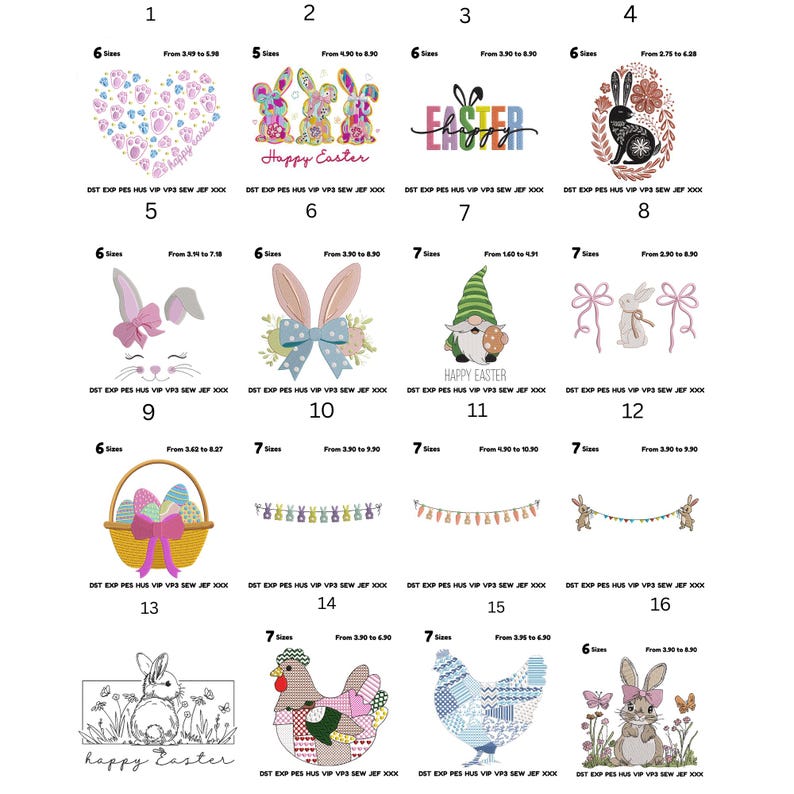 Egghead Designs Easter Embroidery Mega Bundle Bunny & Egg Designs, Machine Files ...