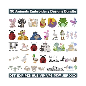 Animals Embroidery mega  Bundle,Zoo Animal Machine Embroidery,Cute Baby Jungle Animals Embroidery,MEGA Embroidery Bundle Animals bundle
