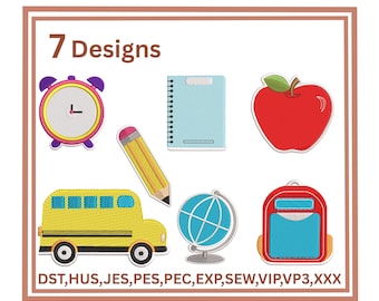Teacher Embroidery Designs Bundle School Bundle Embroidery Teacher Embroidery Back to School Embroidery file  Teacher-Themed Embroidery
