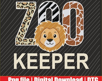 Zookeeper Animals Zoo Wildlife Lover Safari Savanna Costume Png | Digital Download | DTG & DTF Ready for T-Shirts, Print