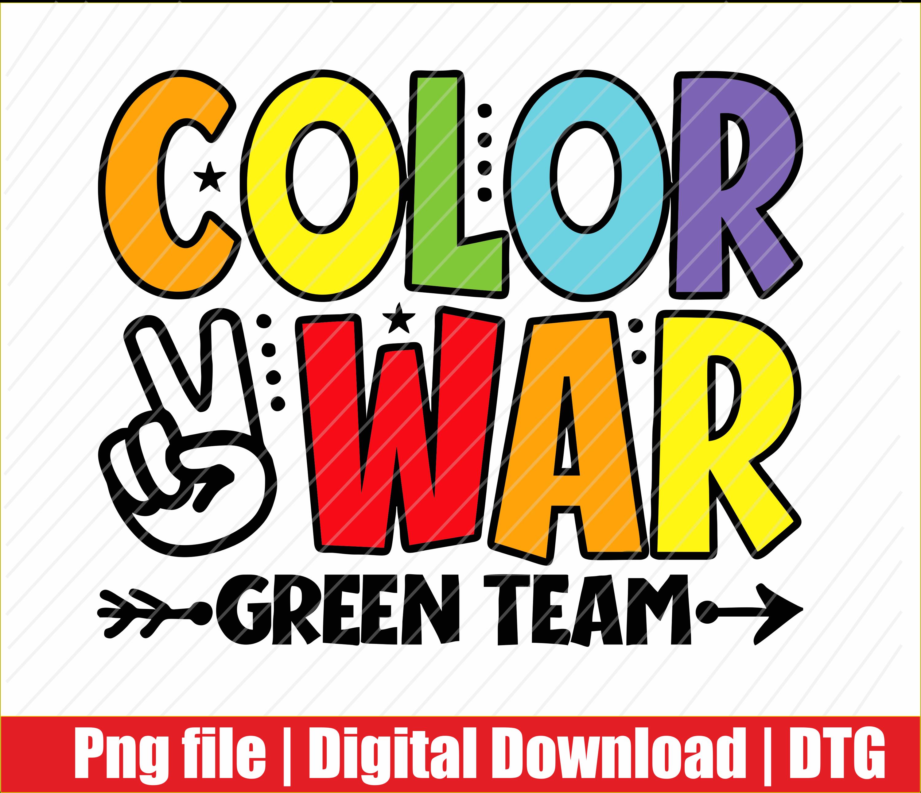 Color War Green Team Png | Digital Download | DTG & DTF Ready for T ...