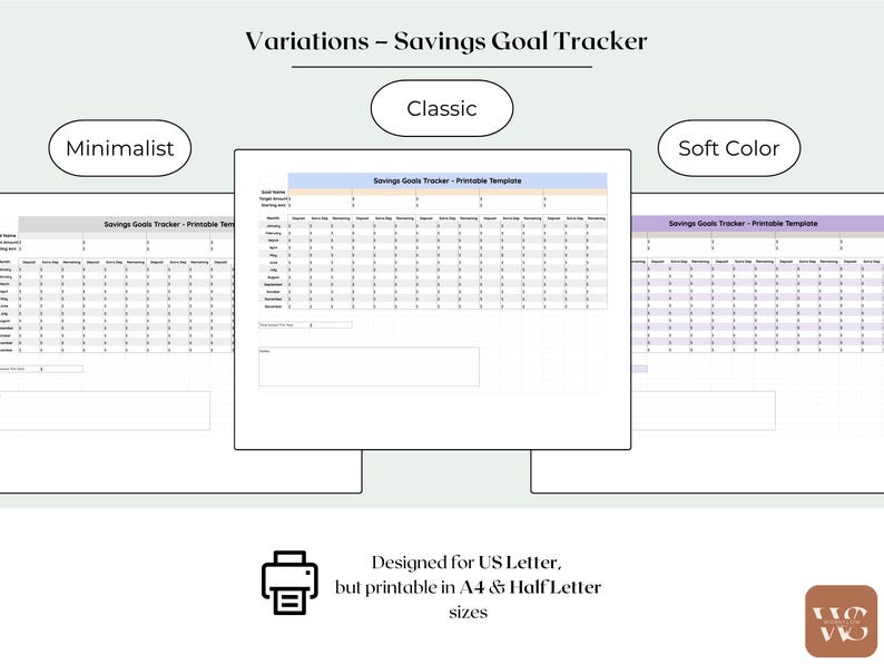 Savings Goal Tracker Printable | Budget Saving Challenge PDF ...