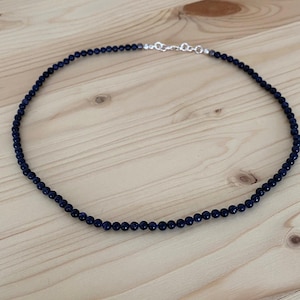 Midnight Blue Goldstone Necklace – 44 cm Handmade Natural Stone Jewelry
