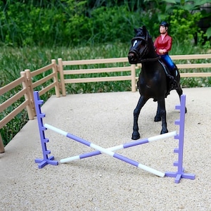 Kit de Treinamento - Obstáculos de Salto em Miniatura em Escala 1/24 para Cavalos SCHLEICH e PAPO | Acessórios para Cavalos Modelo | Obstáculos de Salto