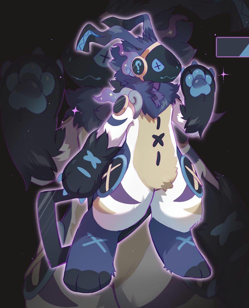 Protogen Holding Rabbit Ghost Doll Rabbit Protogen Full Fursuit Adopt - Etsy