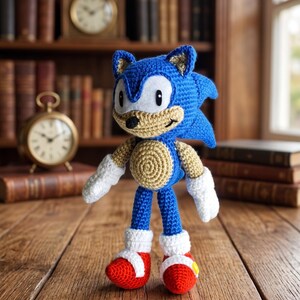 Sonic Crochet Pattern PDF, Sonic Amigurumi Pattern, Hedgehog Plush Crochet Tutorial, English PDF, Instant Download