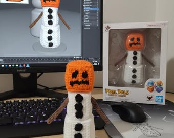 Snow Golem Crochet Pattern | Minecraft-Inspired Amigurumi Cube Plush | Digital PDF Pattern by KnittingHunt
