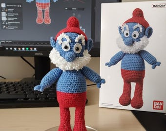 Papa Smurf Crochet Pattern: Amigurumi Plush Toy Tutorial (PDF Download