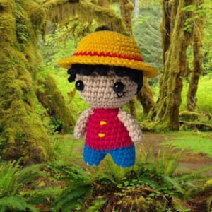 Luffy Amigurumi Crochet Pattern: One Piece Anime Keychain (PDF Download