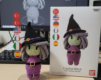 Little Witch Amigurumi Crochet Pattern: Halloween Doll with Broom (PDF Download)