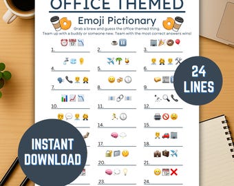 Office Emoji Game – Printable Fun Activity for the Office– Engage Your Team with a Team Buiding, Interactive Emoji Challenge – PDF