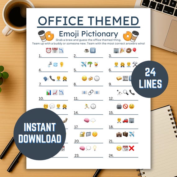 Office Emoji Game – Printable Fun Activity for the Office– Engage