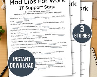 Mad Libs For Work Office Mad Libs Team Buidling Game Office Icebreaker Get To Know You Game Happy Hour Printable Work Activity Office Party