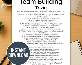 Team Bauing Trivia Spiel, Büro Eisbrecher Spiel, Kennenlernen Spiel, Lustige Büro Trivia, Happy Hour Teamspiel, druckbare Arbeitsaktivität