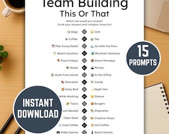 Team Building This Or That Game, Office Party Icebreaker, Workplace Team Bonding Activity, Corporate Event Printable, Office This Or That,